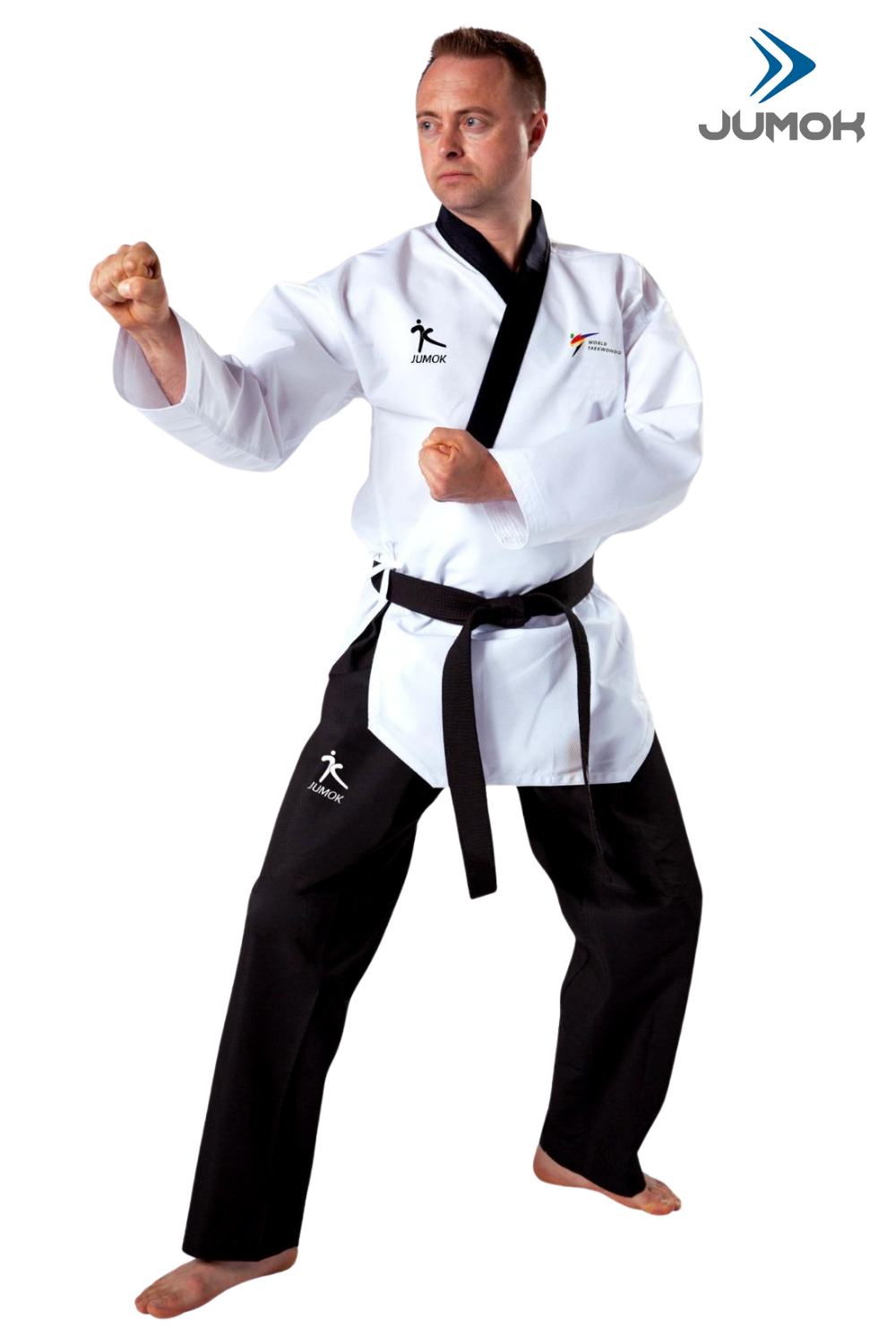 JUMOK SİYAH YAKA GENÇ BÜYÜK ERKEK POOMSE ELBİSESİ