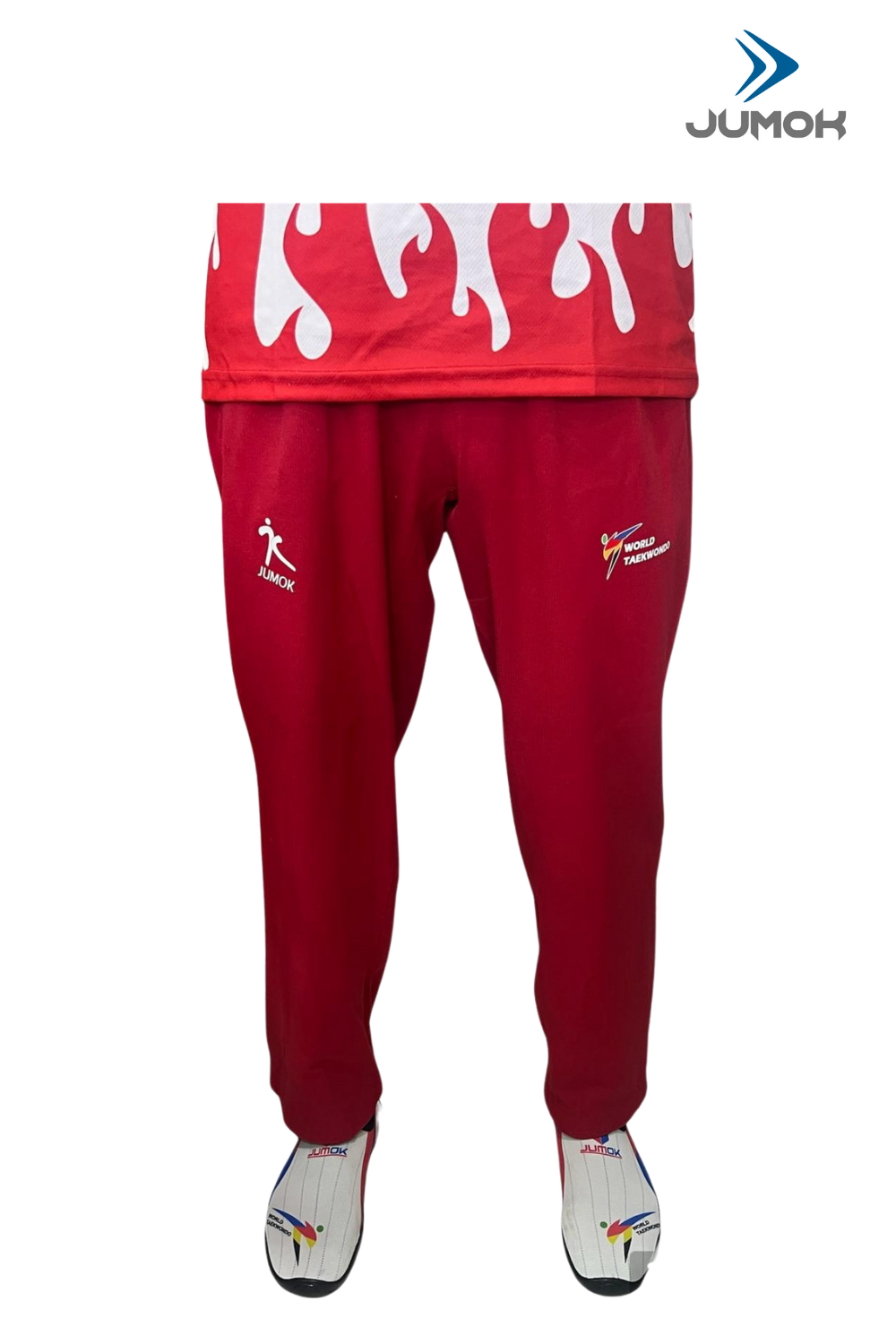 JUMOK FİTİLLİ KIRMIZI TAEKWONDO ANTREMAN PANTALONU